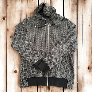 Authentic Balmain monogram  Zip-Up Hoodie like new